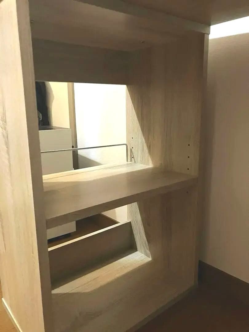 北欧風　シンプルデスク　幅100cm 深型収納　本棚