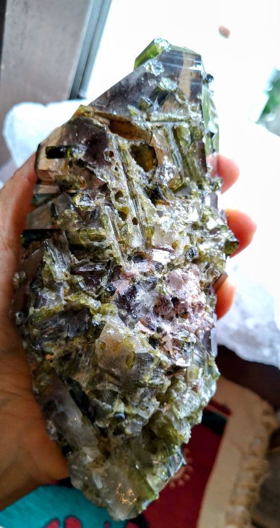 グリーントルマリン入りシトリンポイント