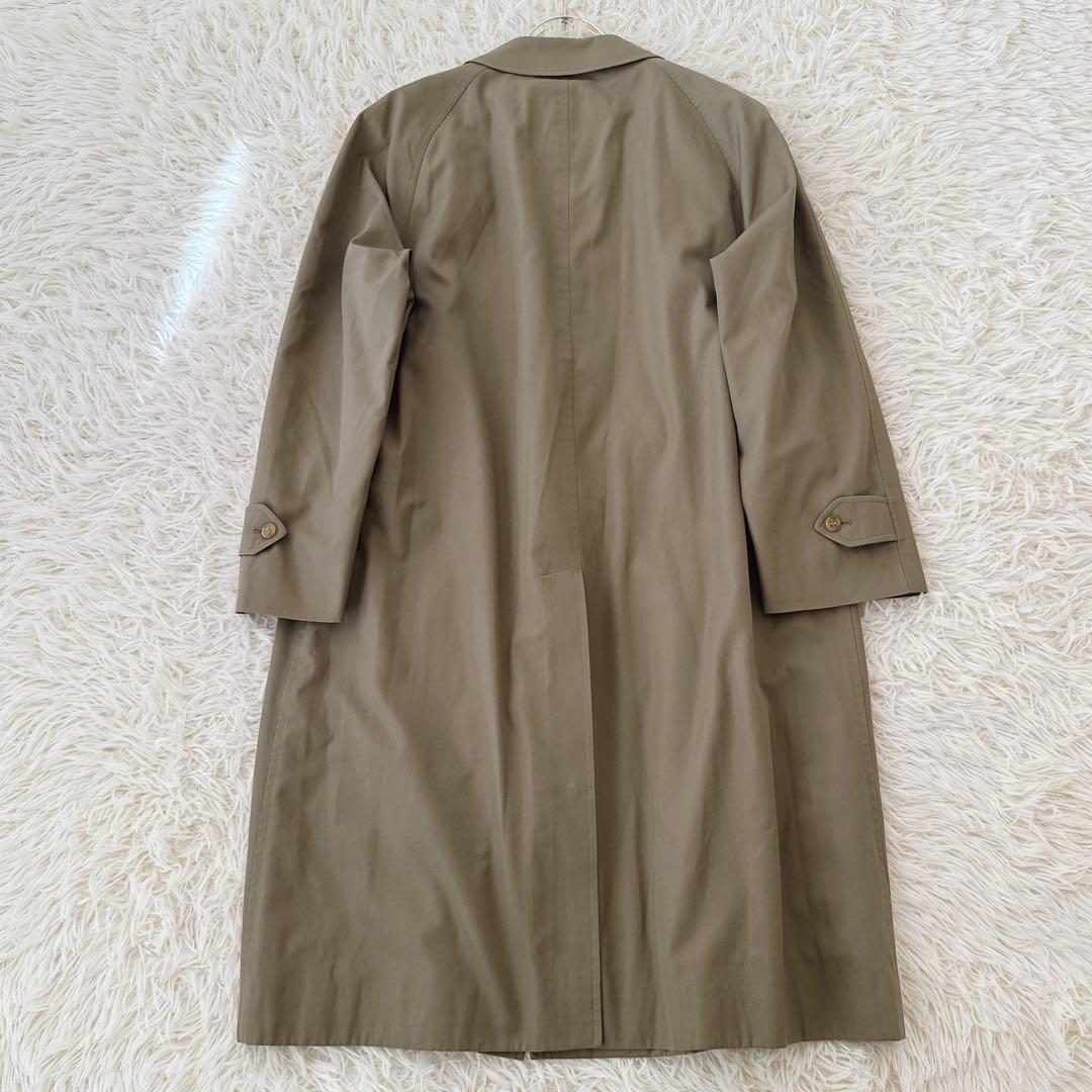 美品 L相当!!バーバリー ウールライナー付 ステンカラーコート ロング カーキ