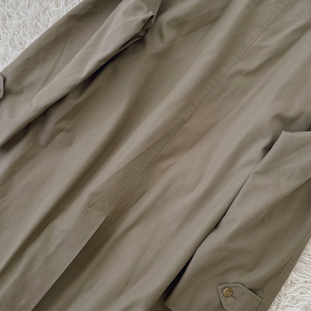 美品 L相当!!バーバリー ウールライナー付 ステンカラーコート ロング カーキ