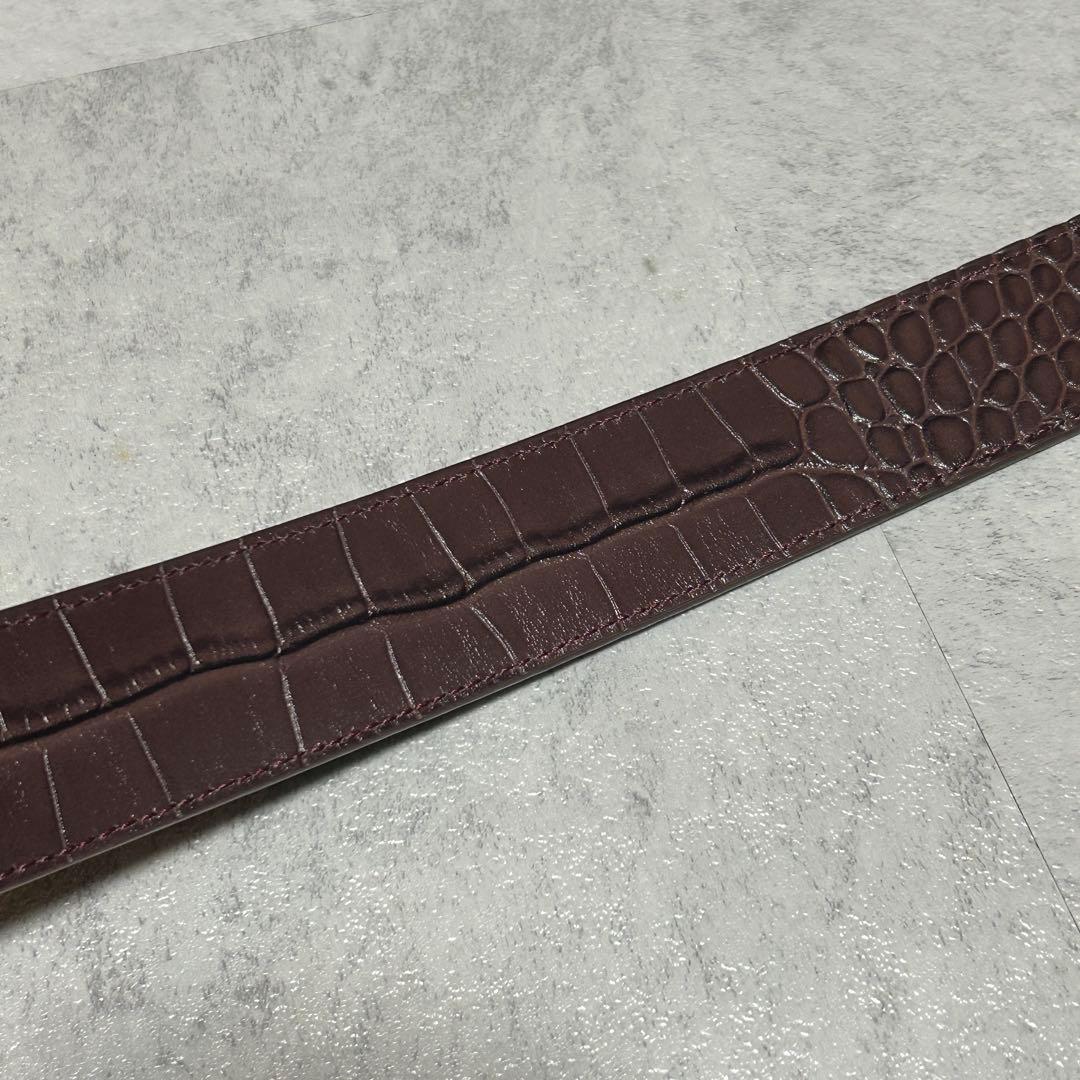 小物 MERTRA Alligator Skin Belt (BROWN) S-M