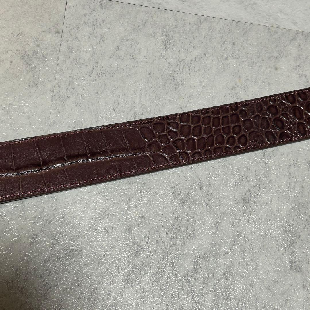 小物 MERTRA Alligator Skin Belt (BROWN) S-M