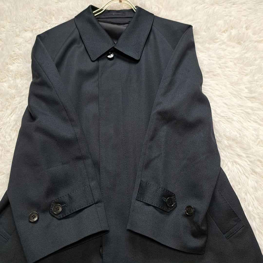 YSL【極美品】 ウールシルク ステンカラーコート ライナー取外し可 日本製