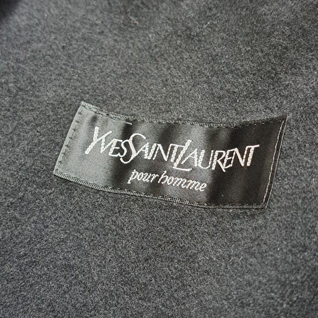 YSL【極美品】 ウールシルク ステンカラーコート ライナー取外し可 日本製