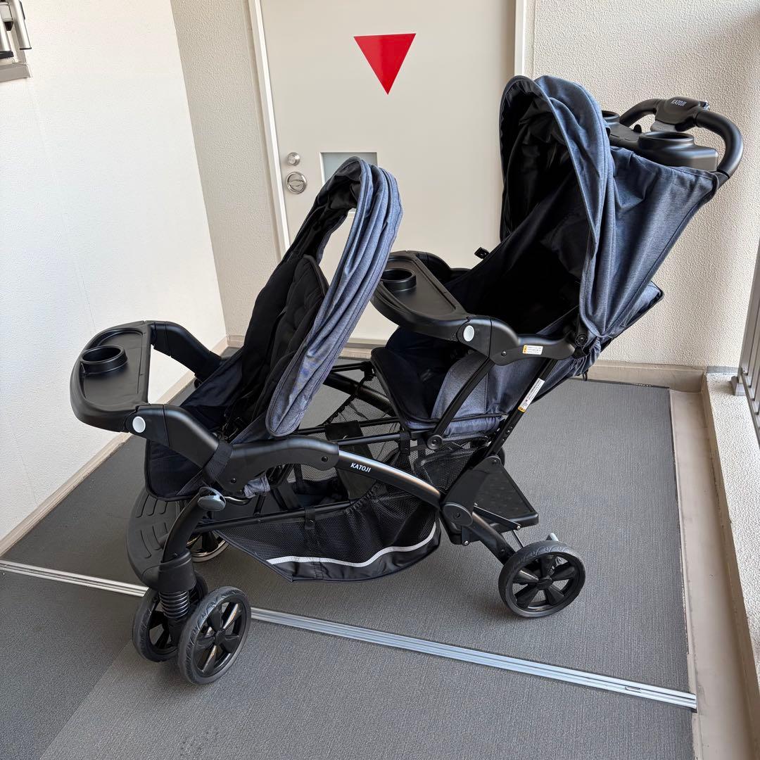 【極美品】KATOJI カトージ 二人でゴーdx デラックス 二人乗りベビーカー