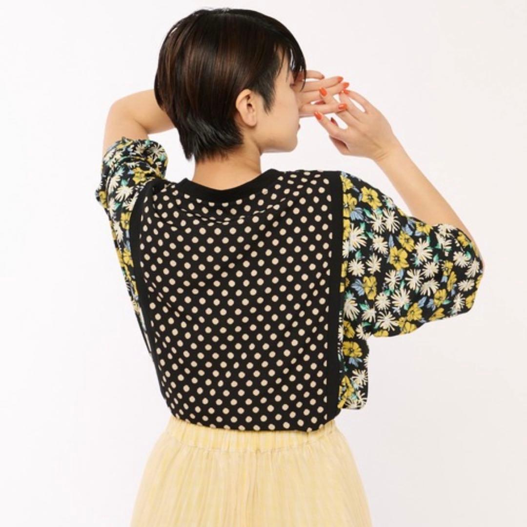 パピヨネ★SUM1 STYLEスミ スタイル花柄切り替えTシャツ