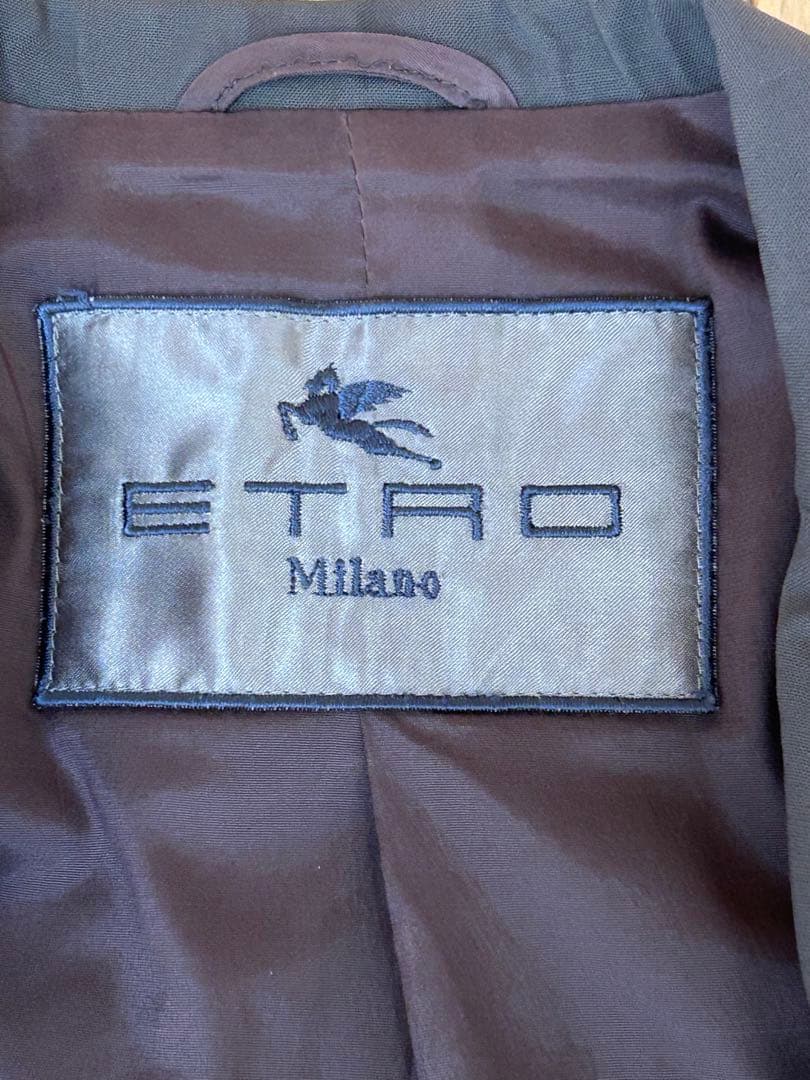 ETRO ダークブラウン パンツスーツ 上下セット　ストレッチ生地