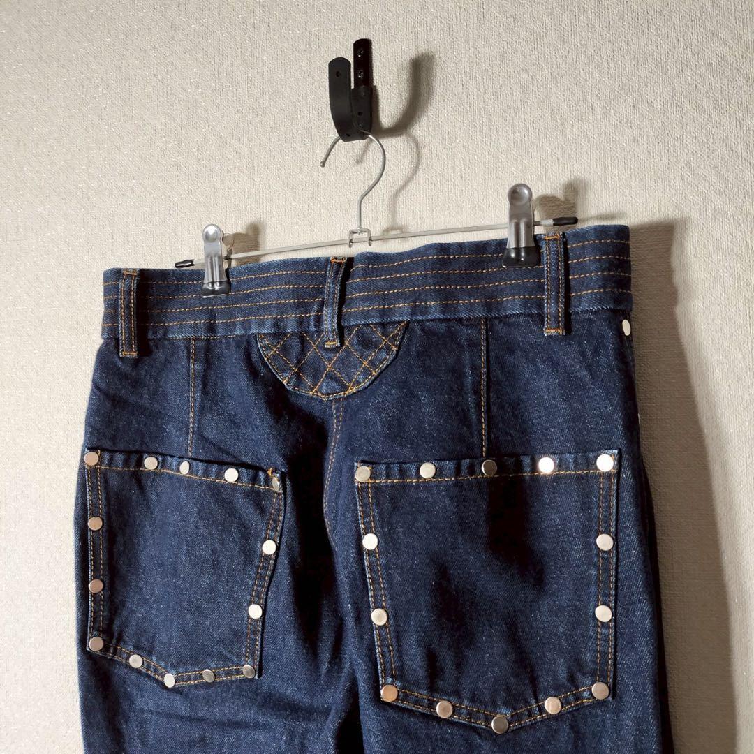 Dries van noten スタッズ バイカー デニムパンツ サイドジップ