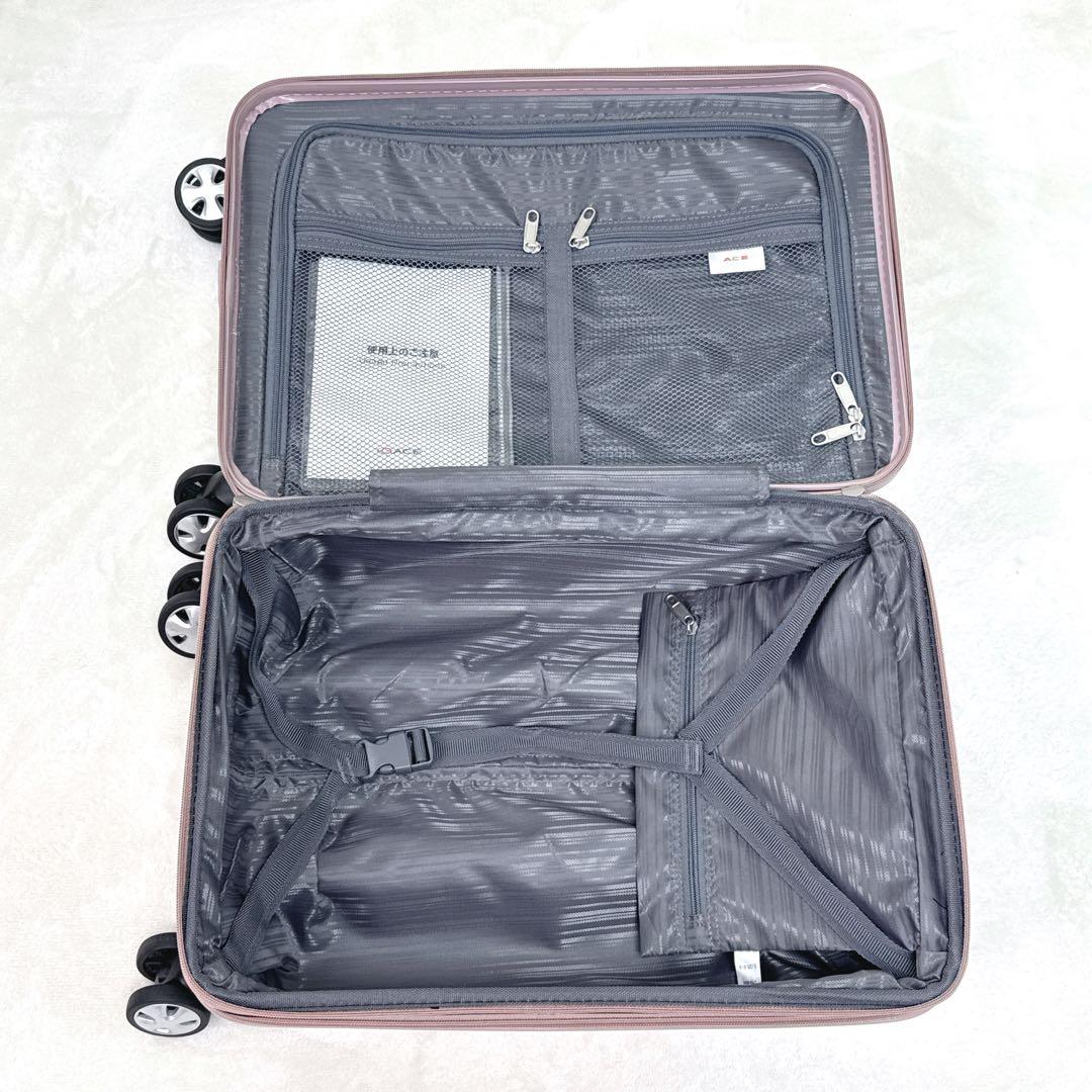 限定品✨ ACE　拡張タイプ　ピンクラメ　4輪　機内持込　TSAロック　キャリー