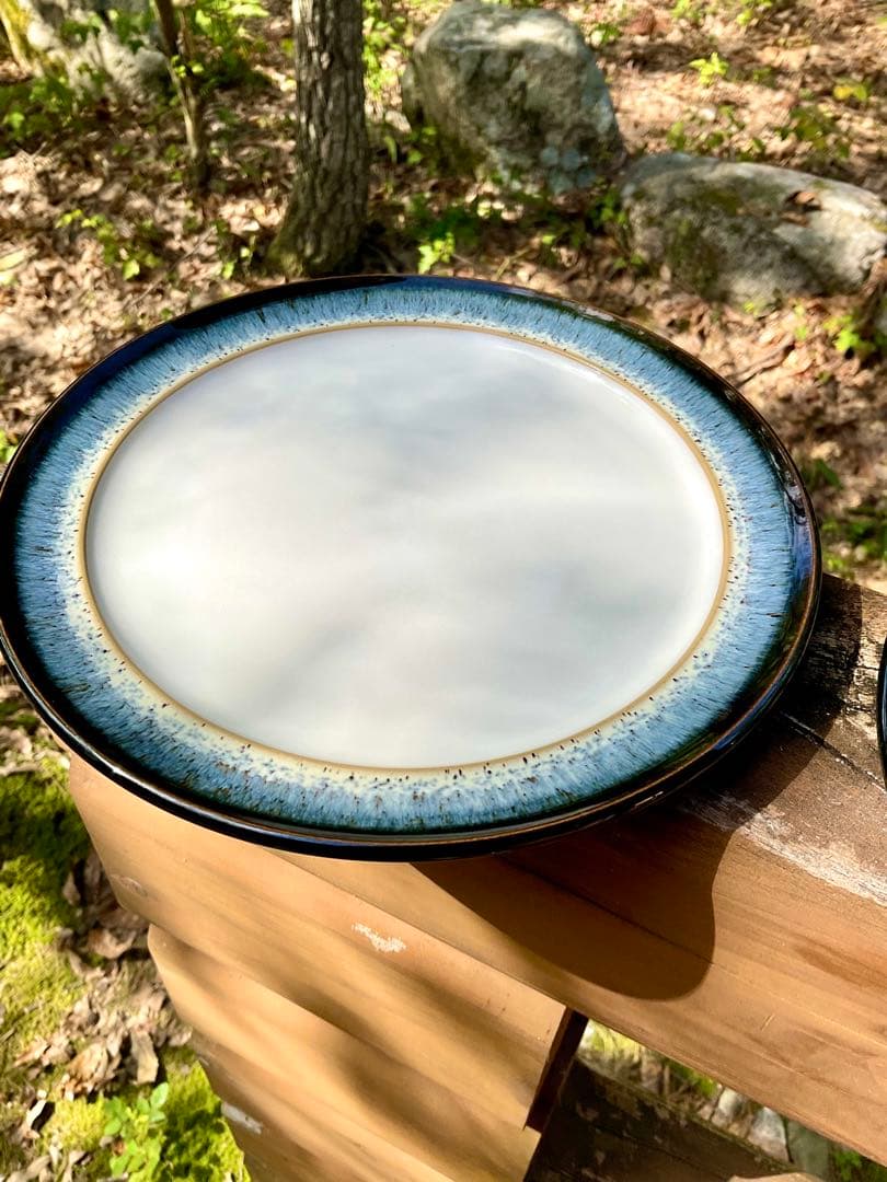 Denby デンビー黒、藍〜白のグラデーション皿4枚セット英国製