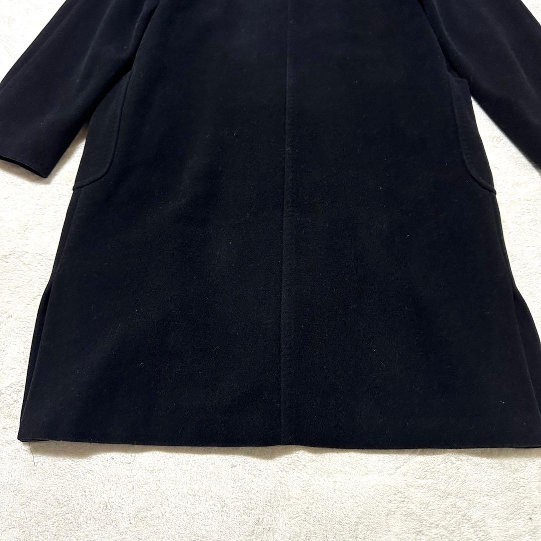 上質✨高級✨MaxMara 白タグ ロングコート ウール アンゴラ 黒 42
