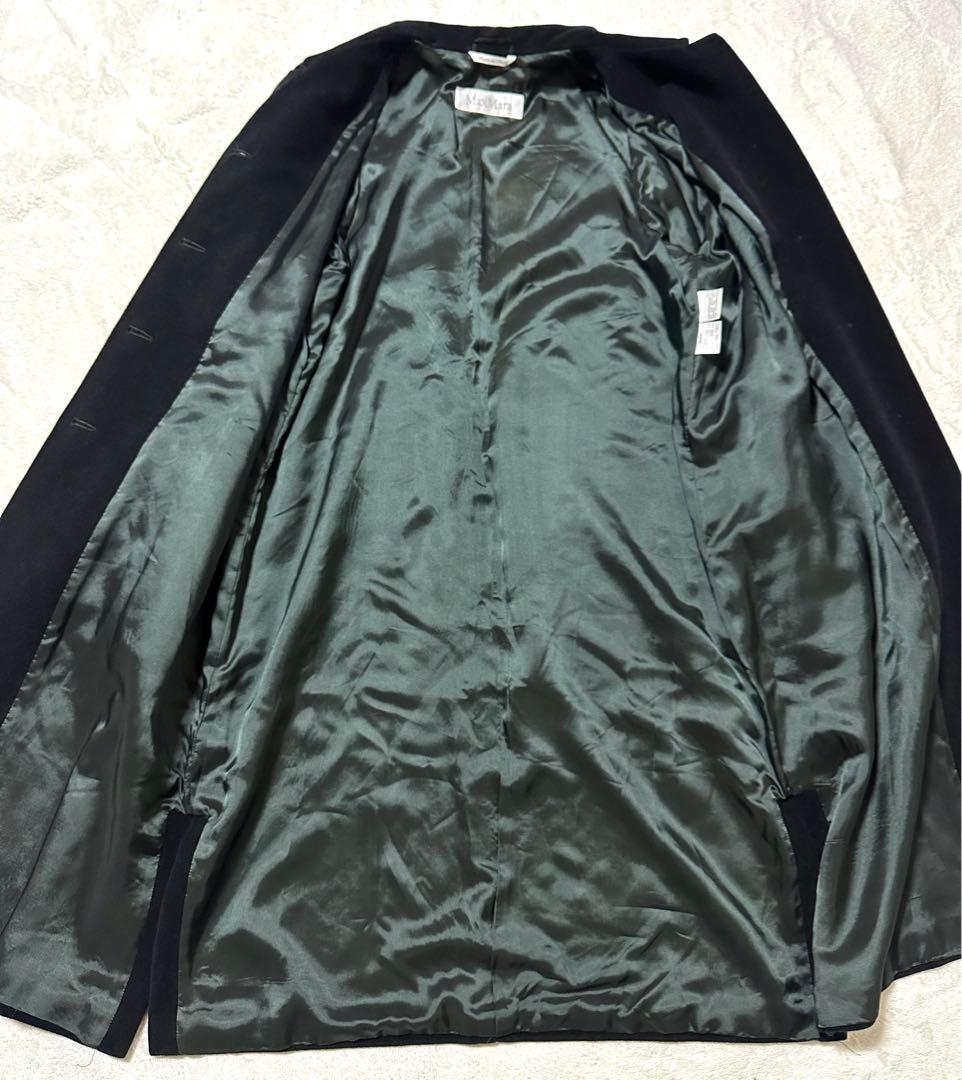 上質✨高級✨MaxMara 白タグ ロングコート ウール アンゴラ 黒 42