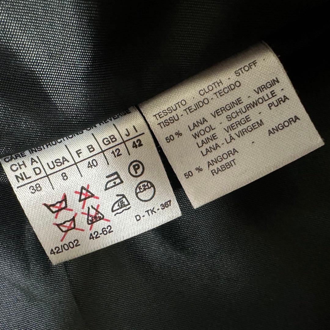 上質✨高級✨MaxMara 白タグ ロングコート ウール アンゴラ 黒 42