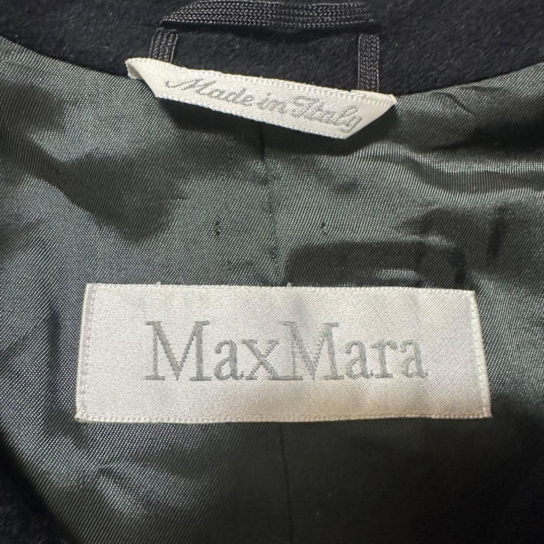 上質✨高級✨MaxMara 白タグ ロングコート ウール アンゴラ 黒 42