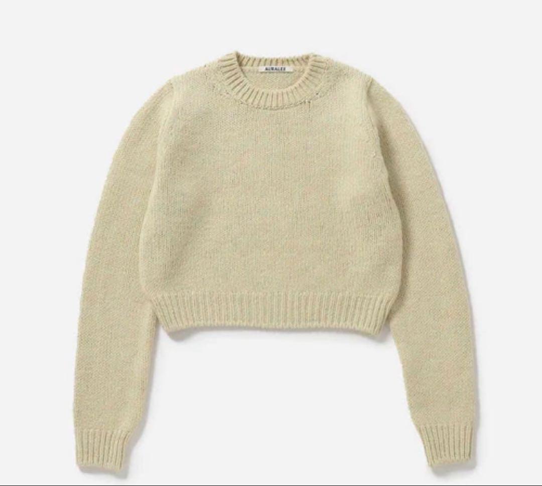 トップス AURALEE SILK WOOL CAMEL MIX KNIT