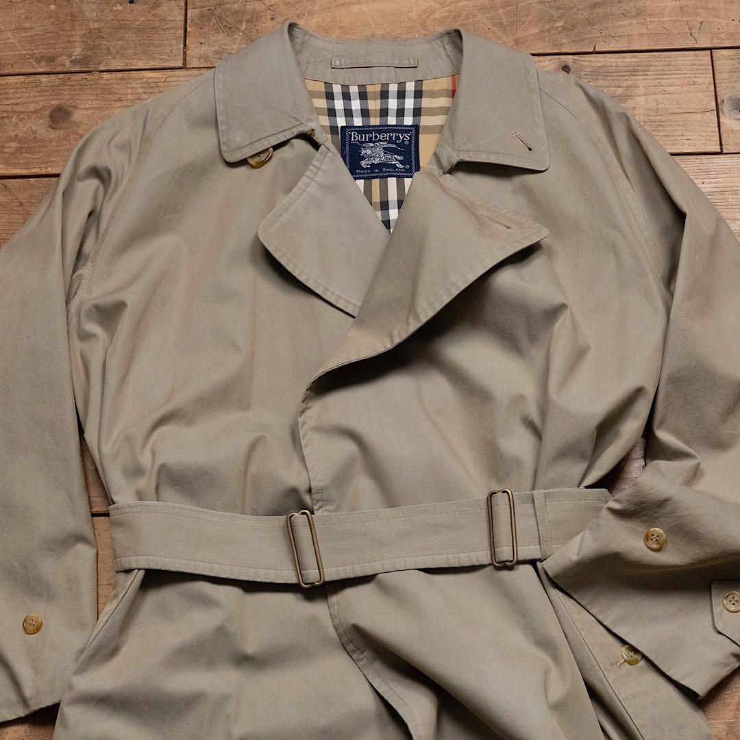 80s バーバリー タイロッケン 英国製 48 ヴィンテージ 一枚袖 微玉虫