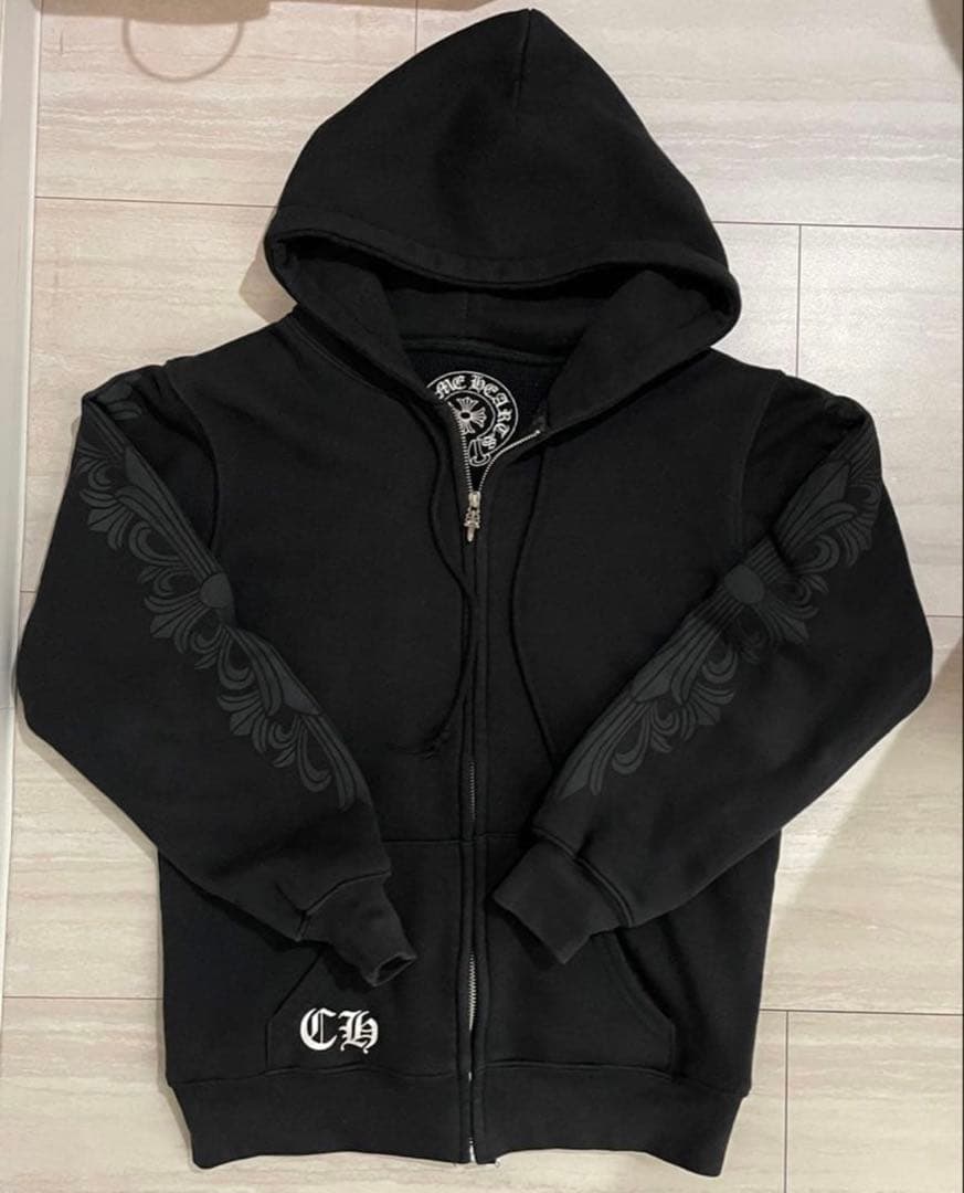 激レア美品クロムハーツ　フローラルクロスジップアップパーカー