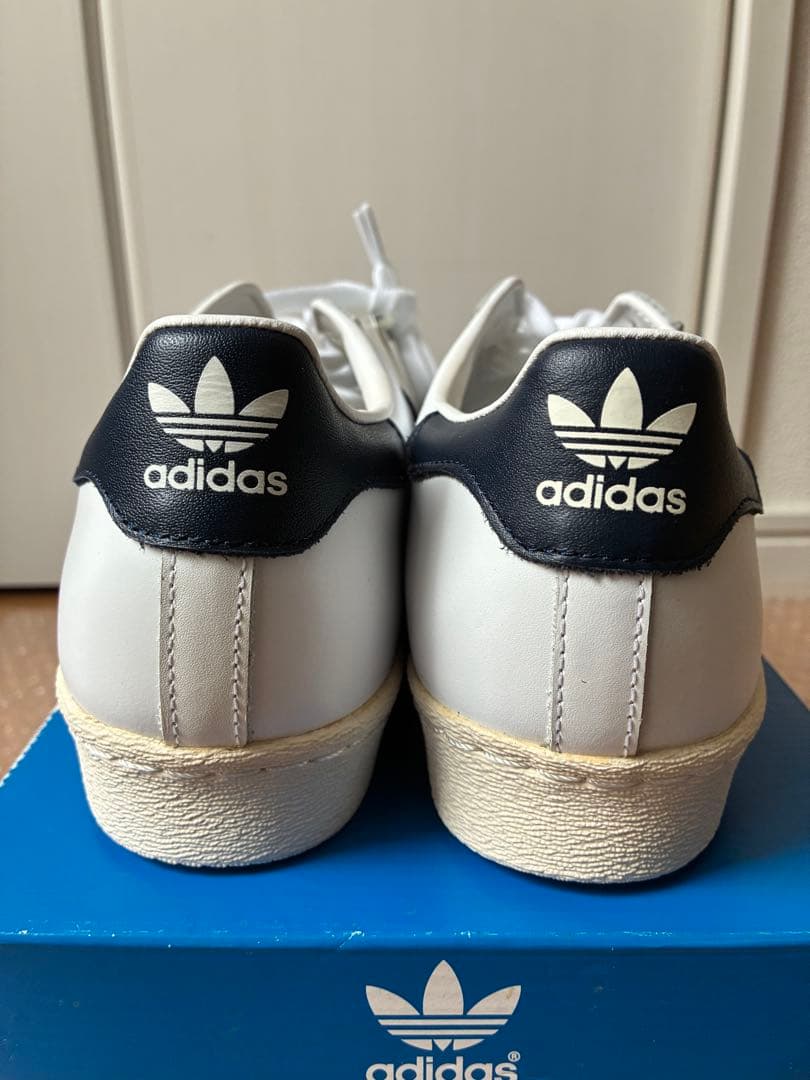 美品　アディダス スーパースター 80s 白紺US9 27.0cm 金ベロ