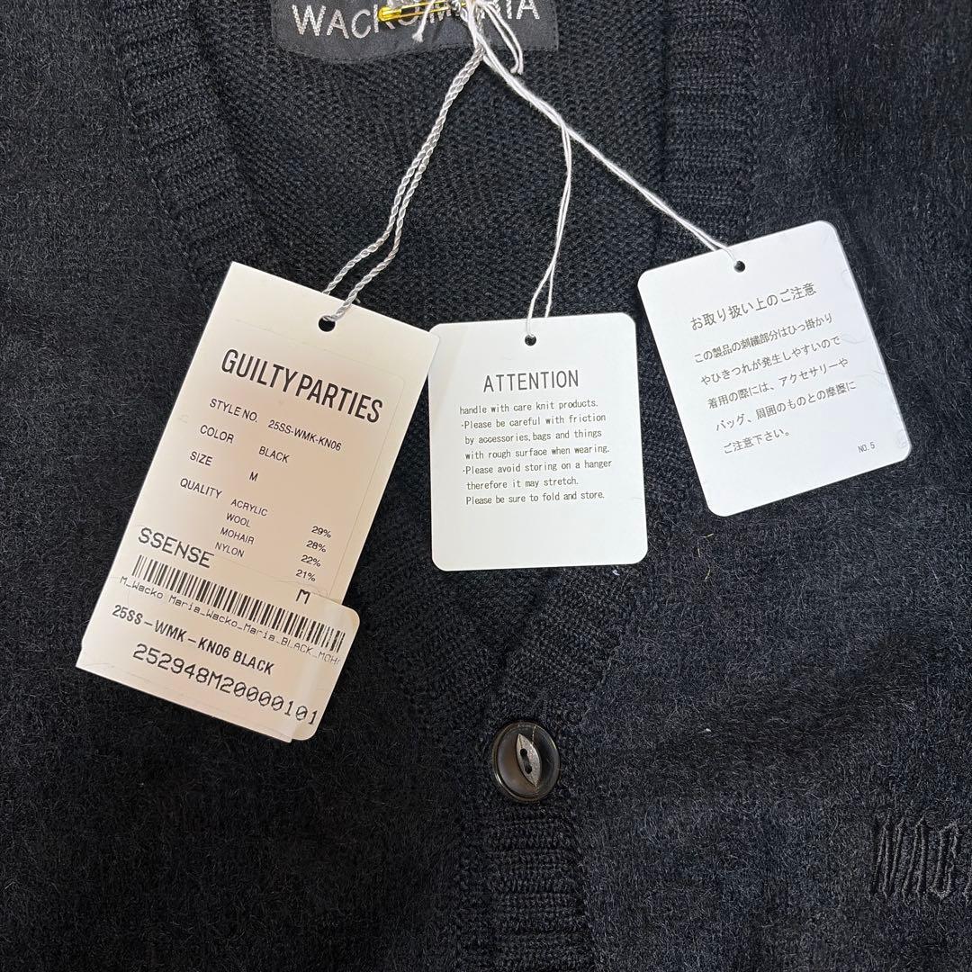 【新品】 WACKO MARIAブラック モヘアカーディガン　Mサイズ　25SS