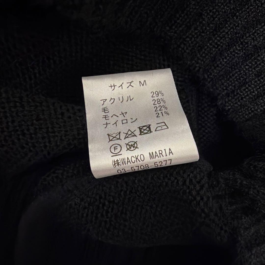 【新品】 WACKO MARIAブラック モヘアカーディガン　Mサイズ　25SS