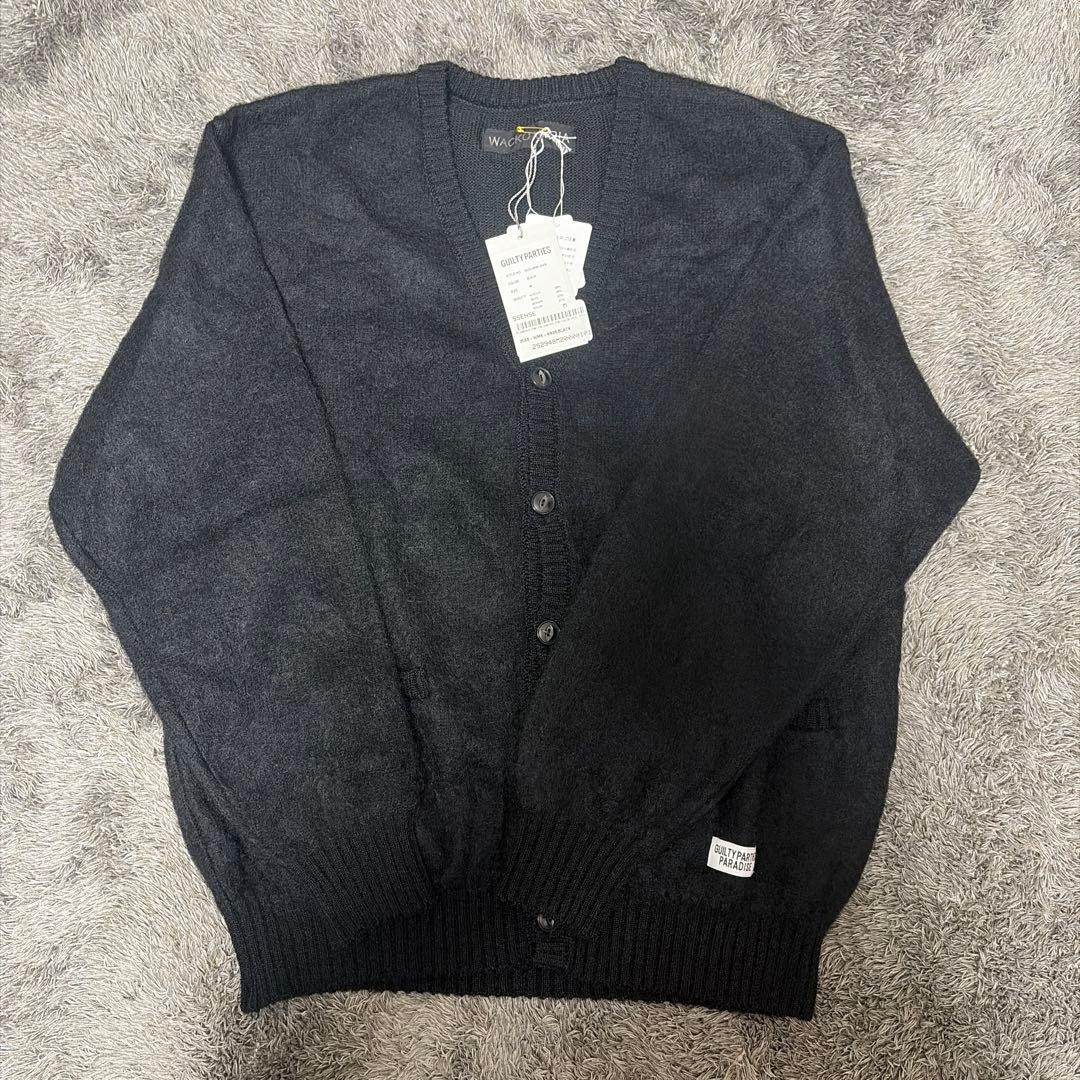 【新品】 WACKO MARIAブラック モヘアカーディガン　Mサイズ　25SS