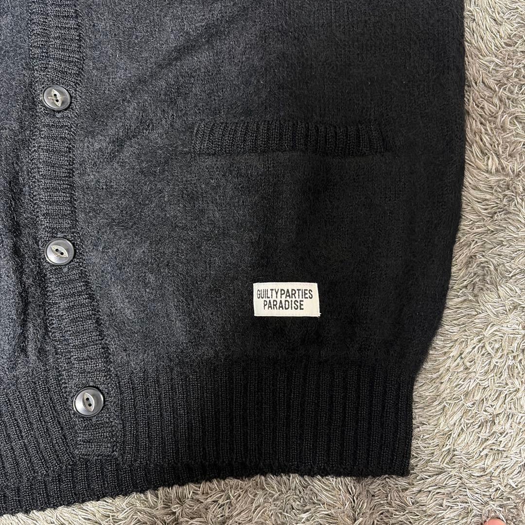 【新品】 WACKO MARIAブラック モヘアカーディガン　Mサイズ　25SS