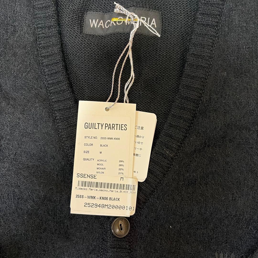 【新品】 WACKO MARIAブラック モヘアカーディガン　Mサイズ　25SS