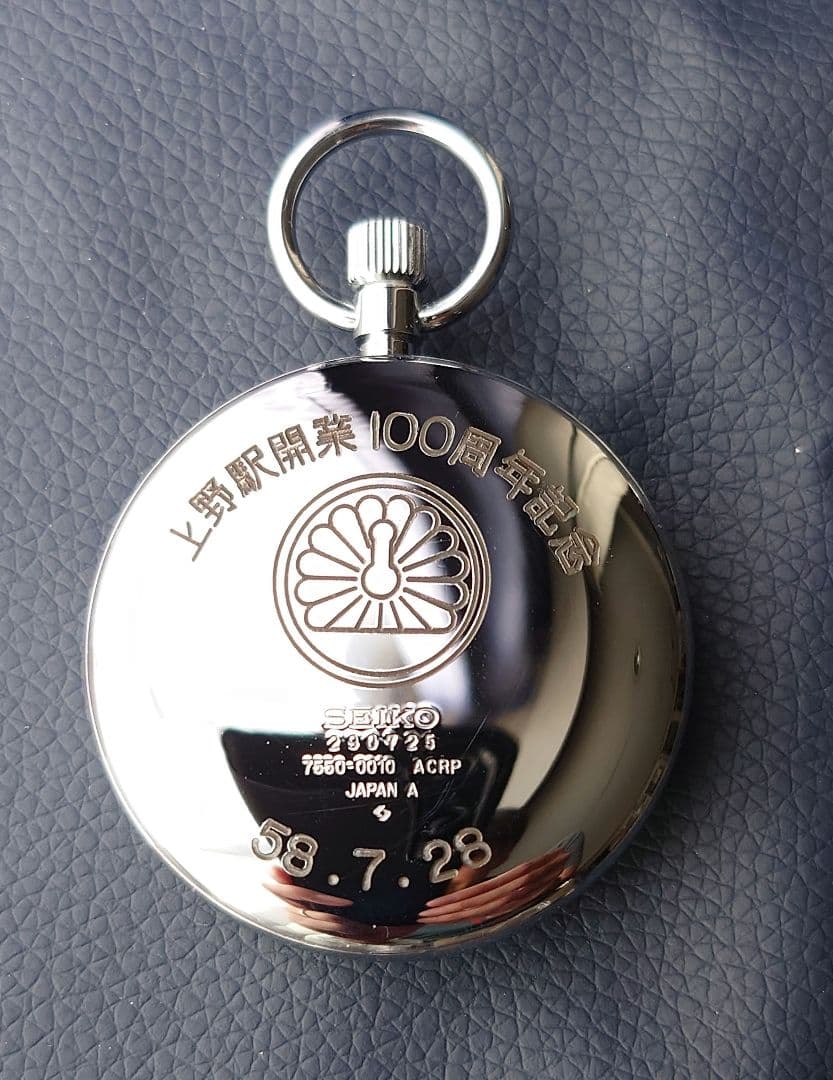 【稼働】上野駅開業100周年 刻印あり セイコー SEIKO 鉄道時計 懐中時計