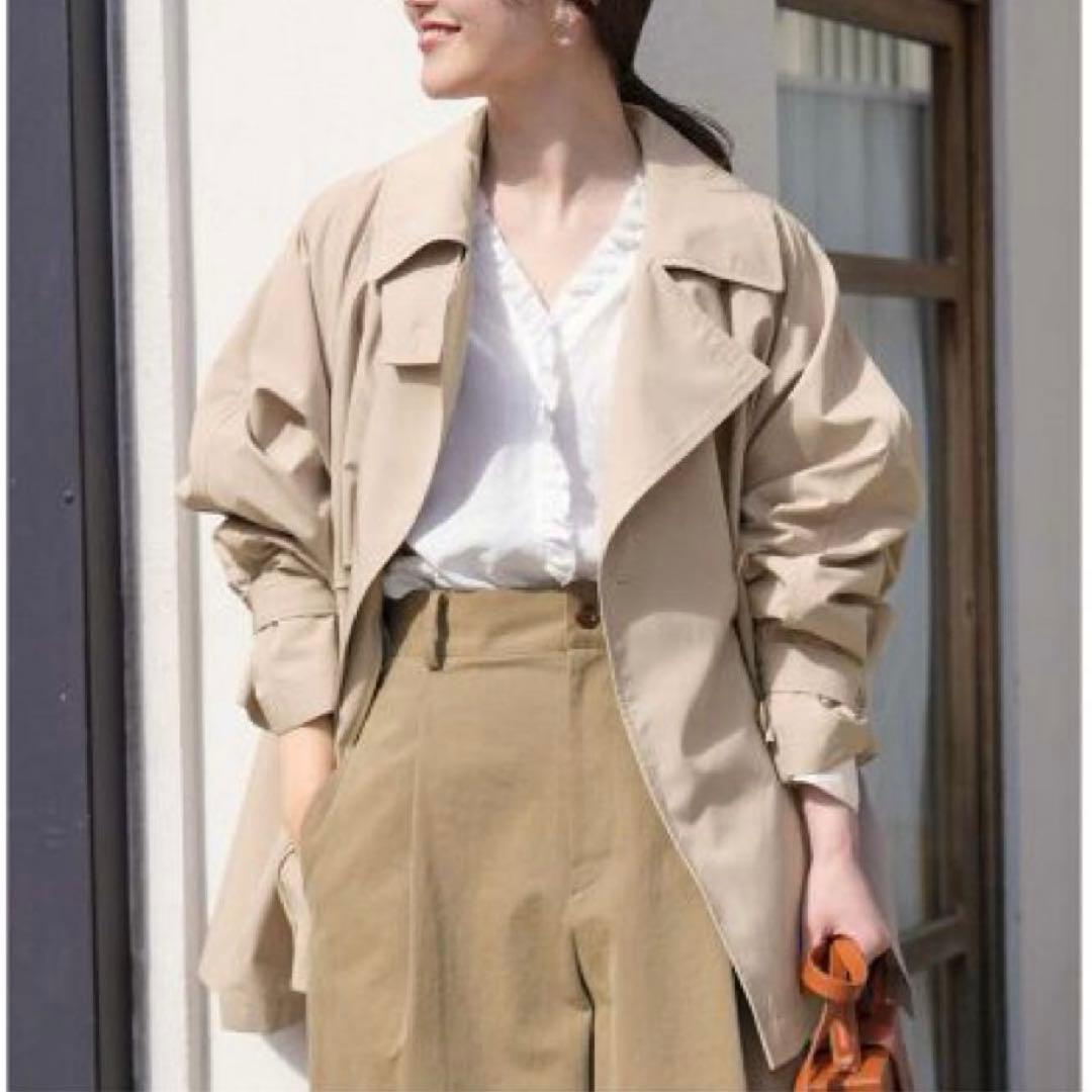 美品 23SS Peポプリンオーバーショートコート　イエナ IENA トレンチ