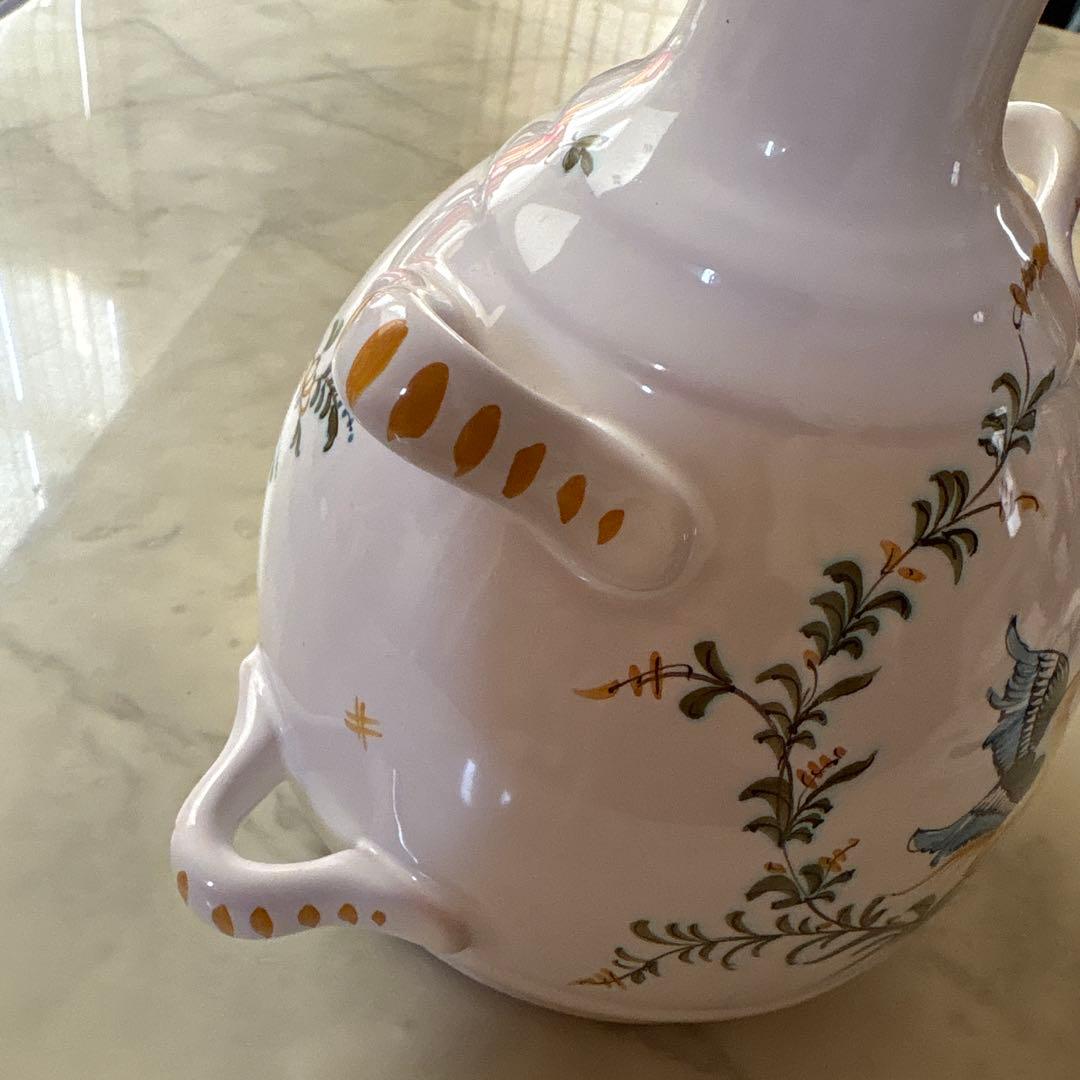 フランス　アンティーク　ヴィンテージ　ムスティエ　フラワーポット　花瓶　逸品