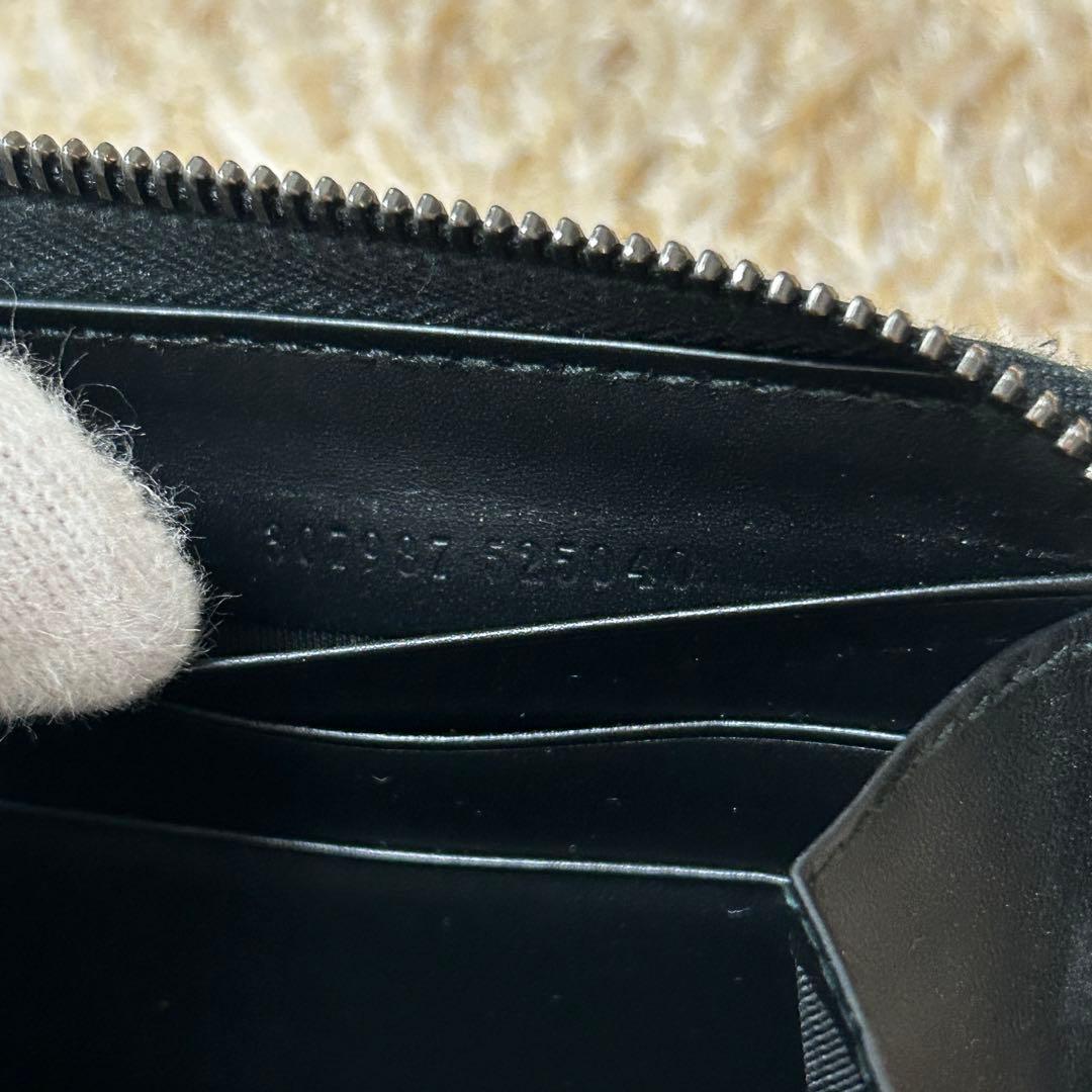 美品✨ グッチ シマ レザー ラウンドジップ 長財布　ブラック