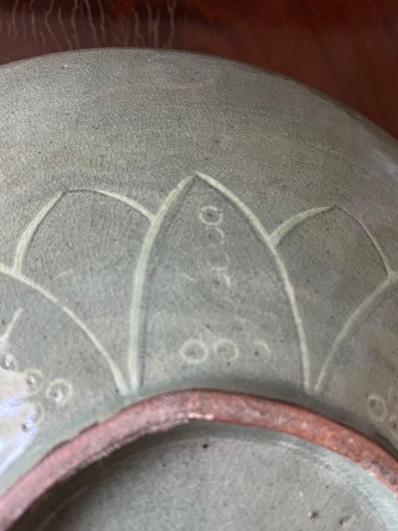 高麗青磁　象嵌　花入れ　花器　花びん　アンティーク　中国　骨董　鳳凰　雲