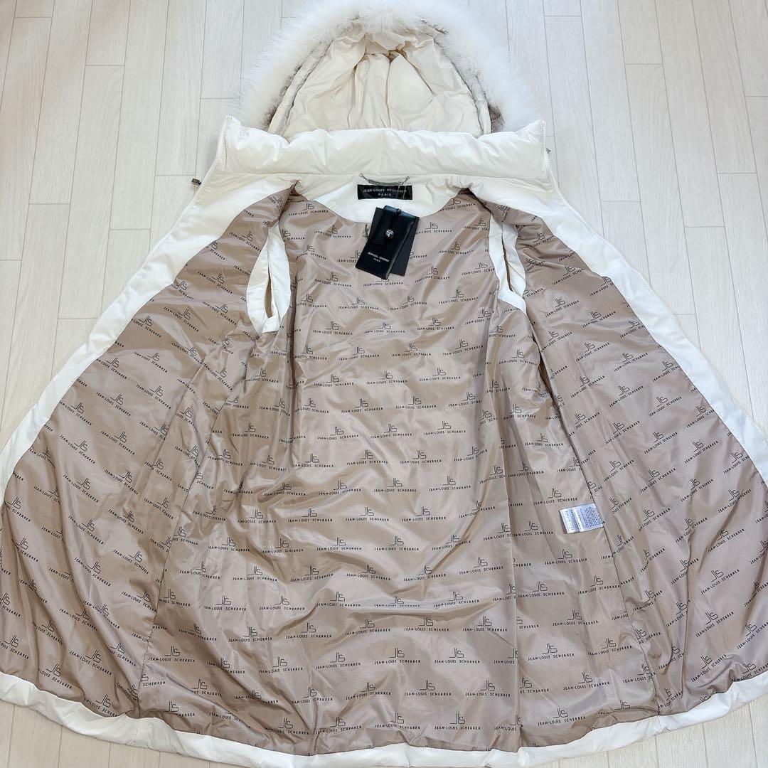 タグ付き ジャンルイシェレル 高級 ダウンジャケット ブルーフォックスファー