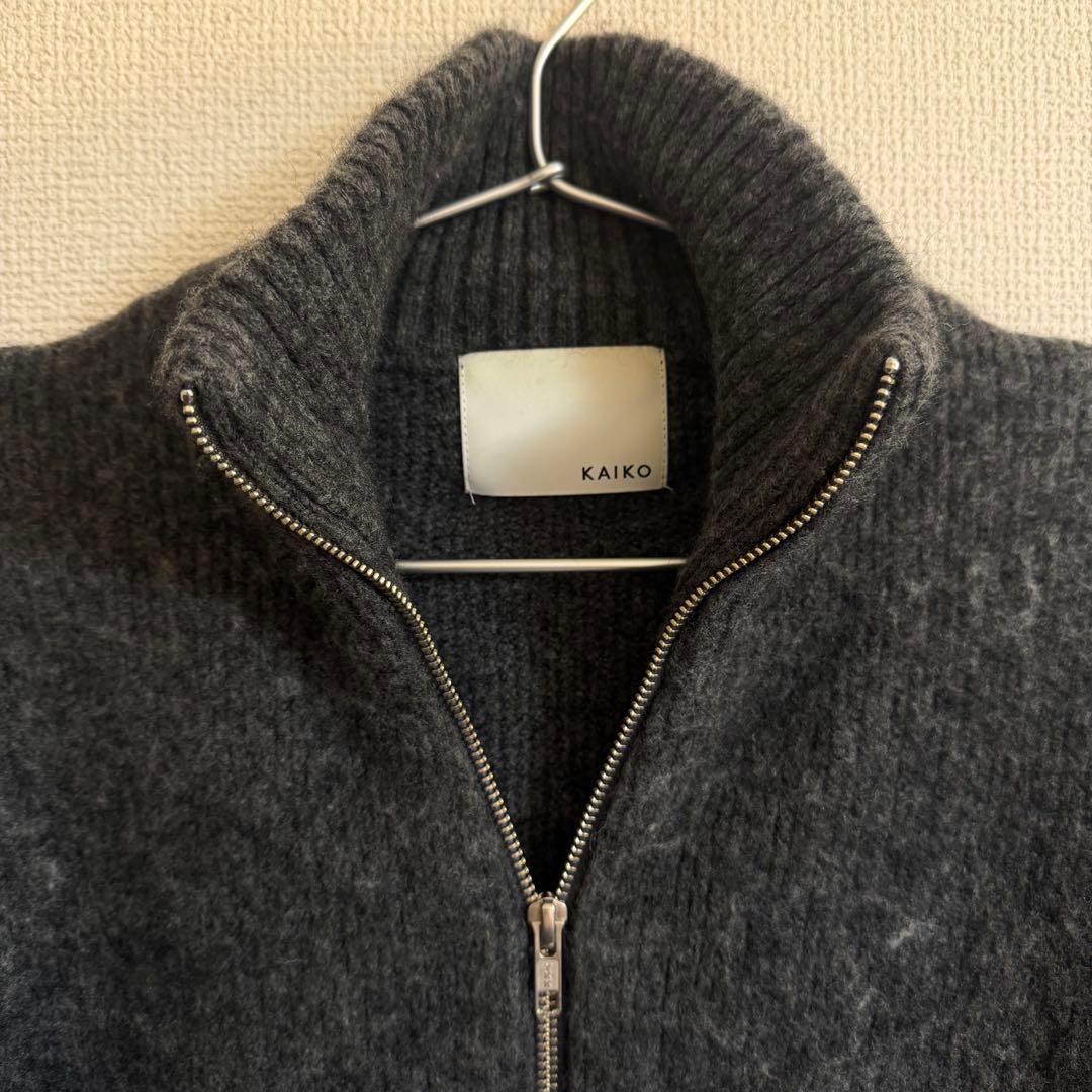 トップス KAIKO SHAGGY ZIP CARDIGAN GRAY