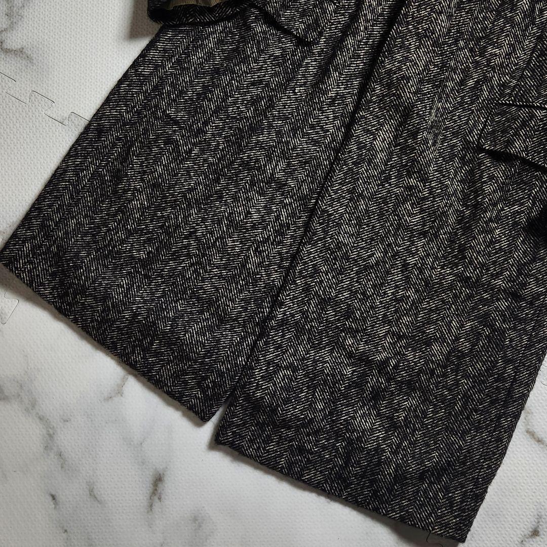 XXL相当 dunhill 近年モデル チェスターコート ヘリンボーン カシミヤ