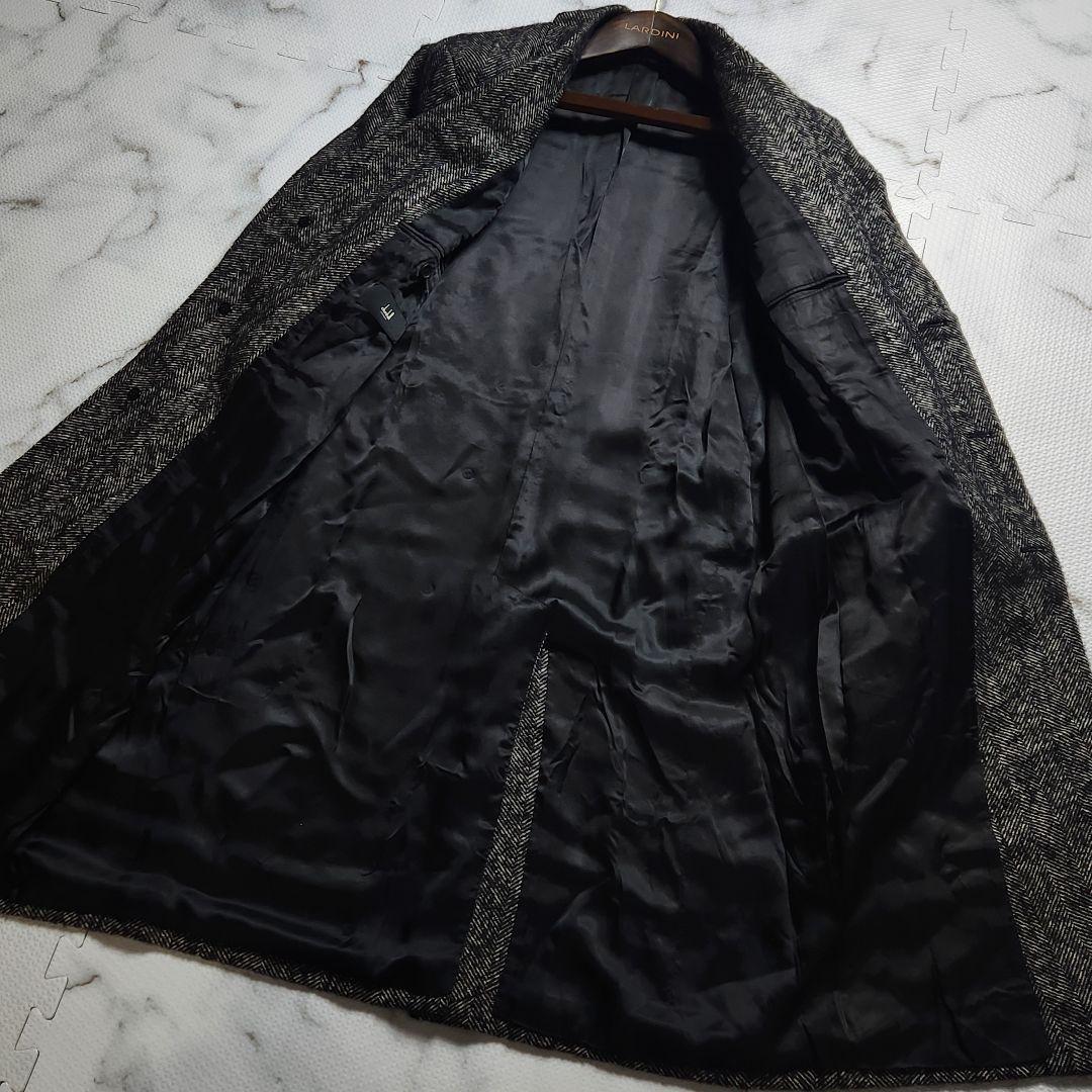 XXL相当 dunhill 近年モデル チェスターコート ヘリンボーン カシミヤ