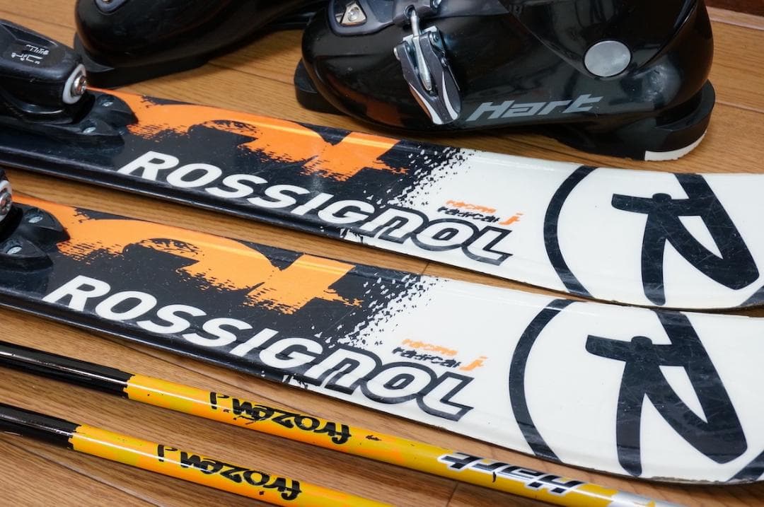 メンテ済 120cm 靴22cm ROSSIGNOL スキーセットト