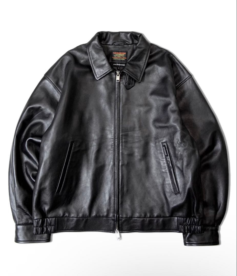ジャケット・アウター SKOOKUM.JE LAMB LEATHER ZIP JACKET