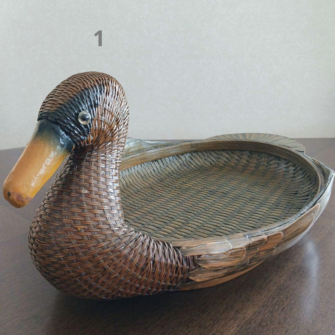 鳥型バスケット　小物入れ　 2個 竹細工
