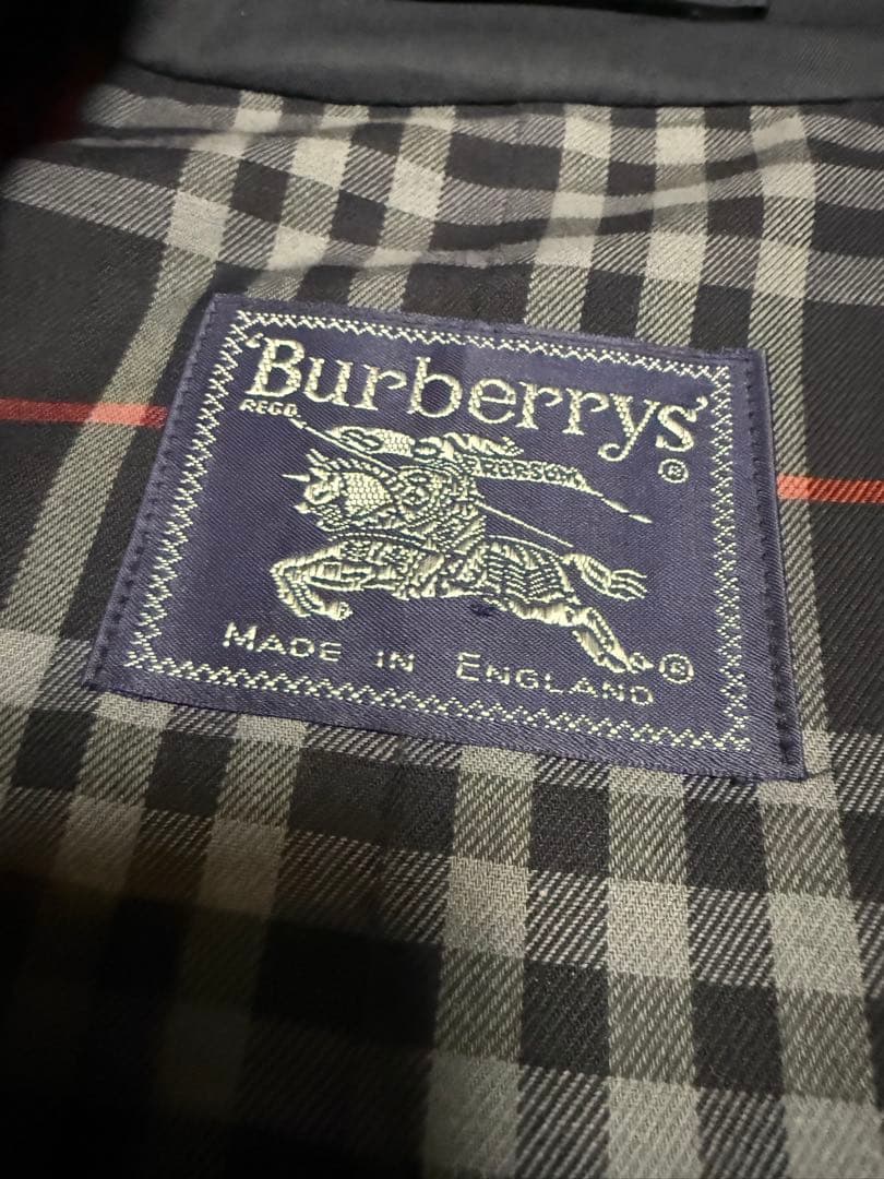 バーバリーズ　トレンチコート　Burberrys チェック裏地 ネイビー　英国製