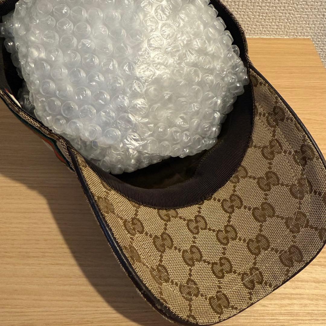 【 クール・M 】GUCCI GGパターン ベージュキャップ L 59cm