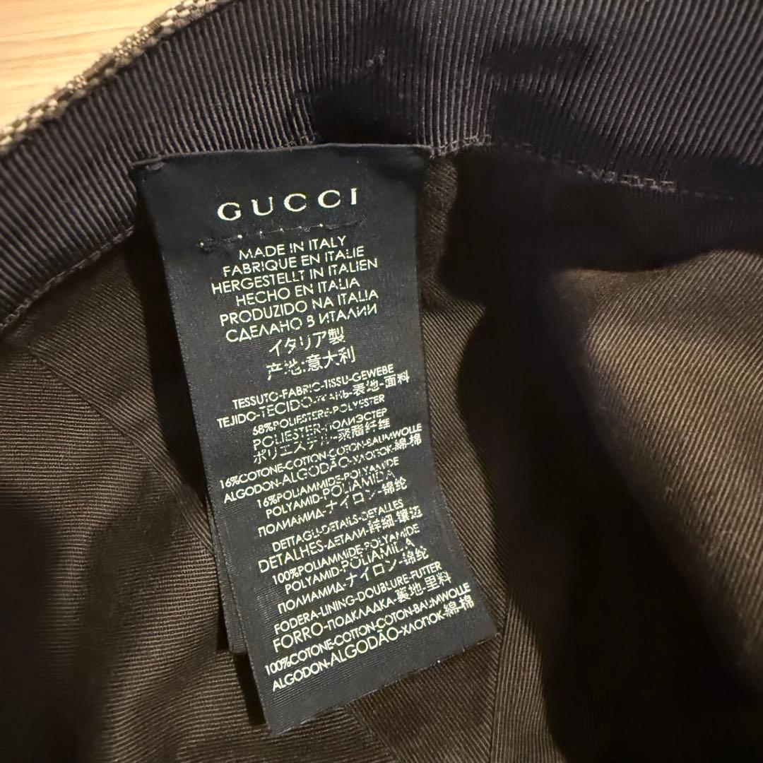 【 クール・M 】GUCCI GGパターン ベージュキャップ L 59cm