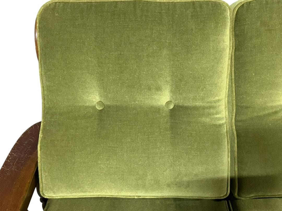 ◯2人掛けソファ アンティーク家具 グリーン 緑