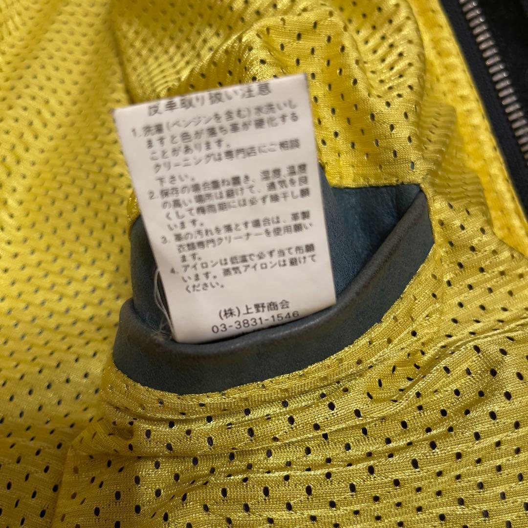 希少 Schott ショット　L ライダースジャケット デニムレザー　ワッペン