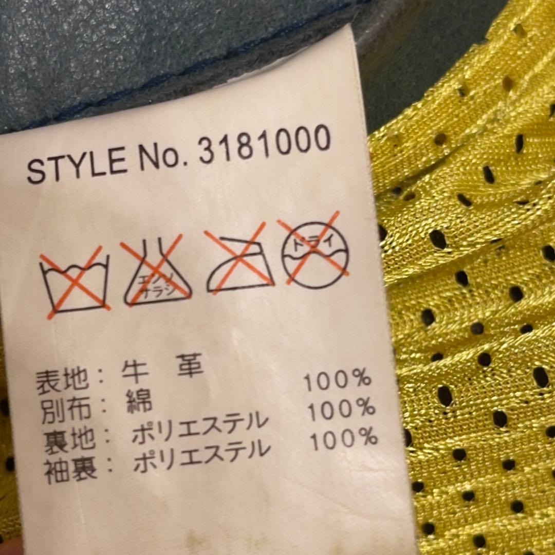 希少 Schott ショット　L ライダースジャケット デニムレザー　ワッペン