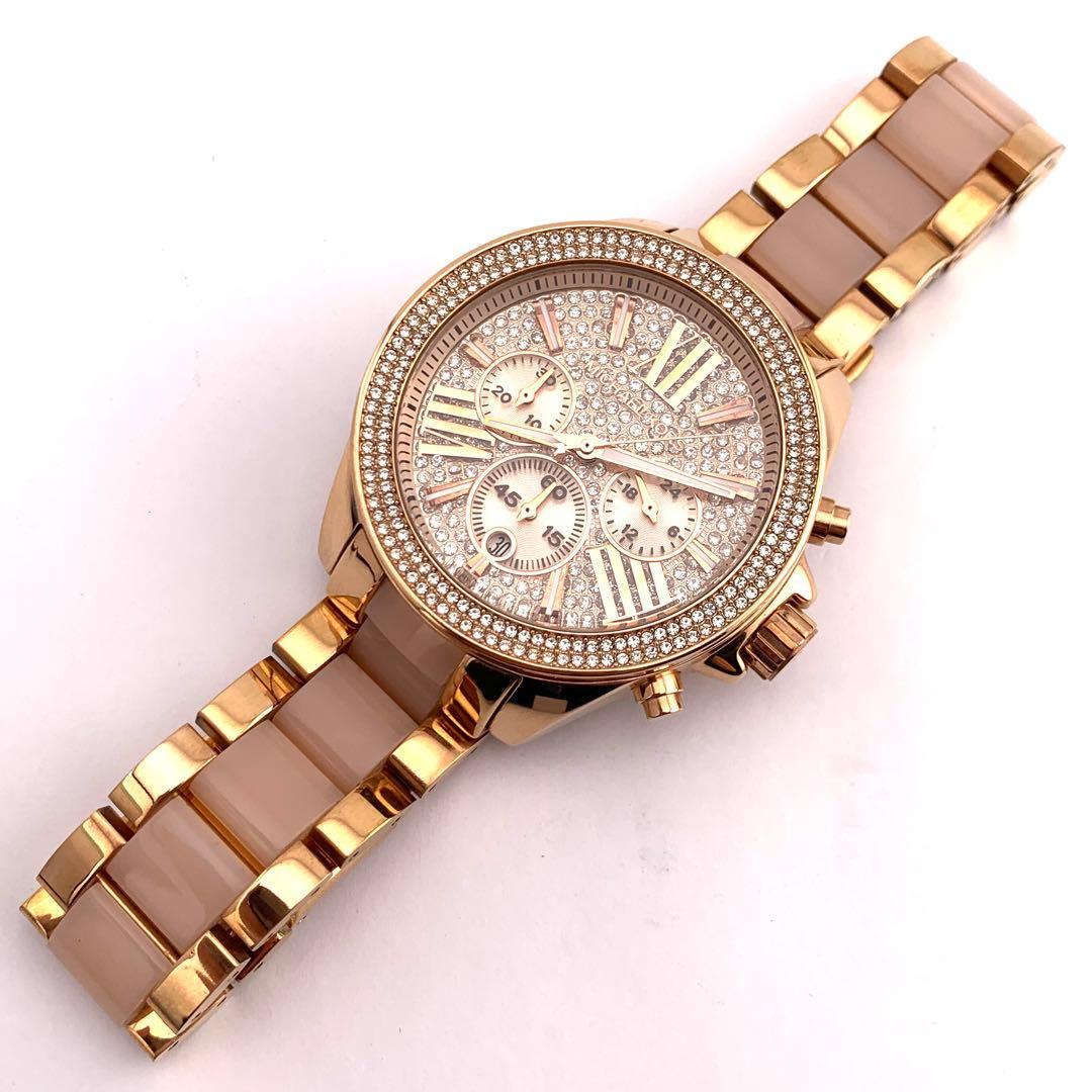 7-5185 Michael Kors MK-6096 ローズゴールド クロノ