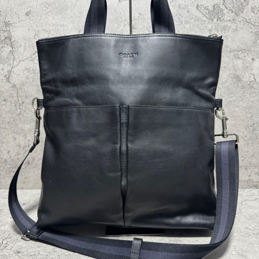 極美品✨️コーチ 2way ショルダーバッグ チャールズ 通勤 ビジネス 黒