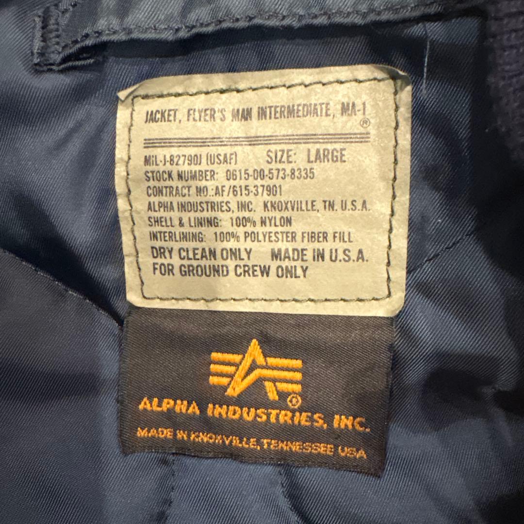 K*G様 90s ALPHA MA-1 usa製 L size グランドクルー