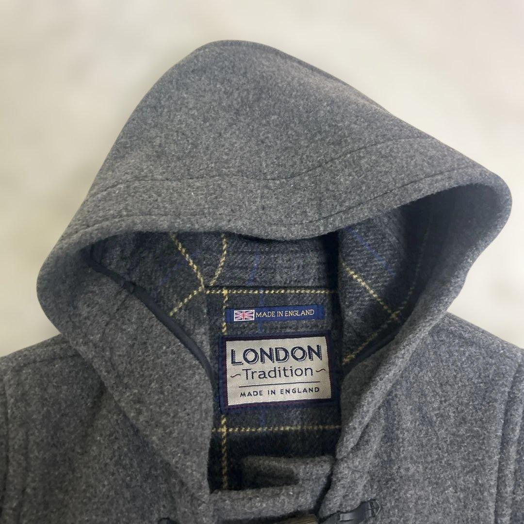 ☆未使用級☆ ロンドントラディション　ダッフルコート　グレー　裏地チェック