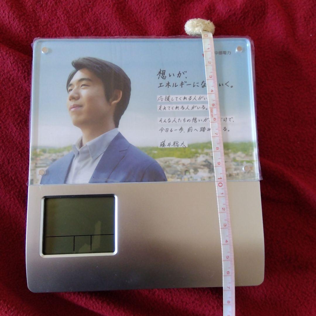 藤井聡太さん　音声メッセージ付フォトフレームクロック デジタル置時計 シルバー